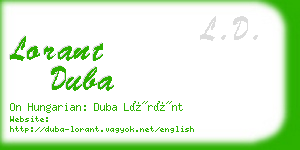 lorant duba business card